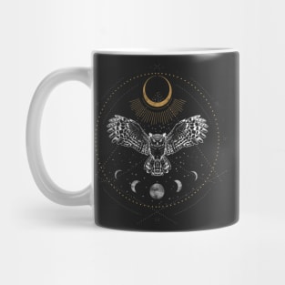 Night owl with moon phases and stars Mug